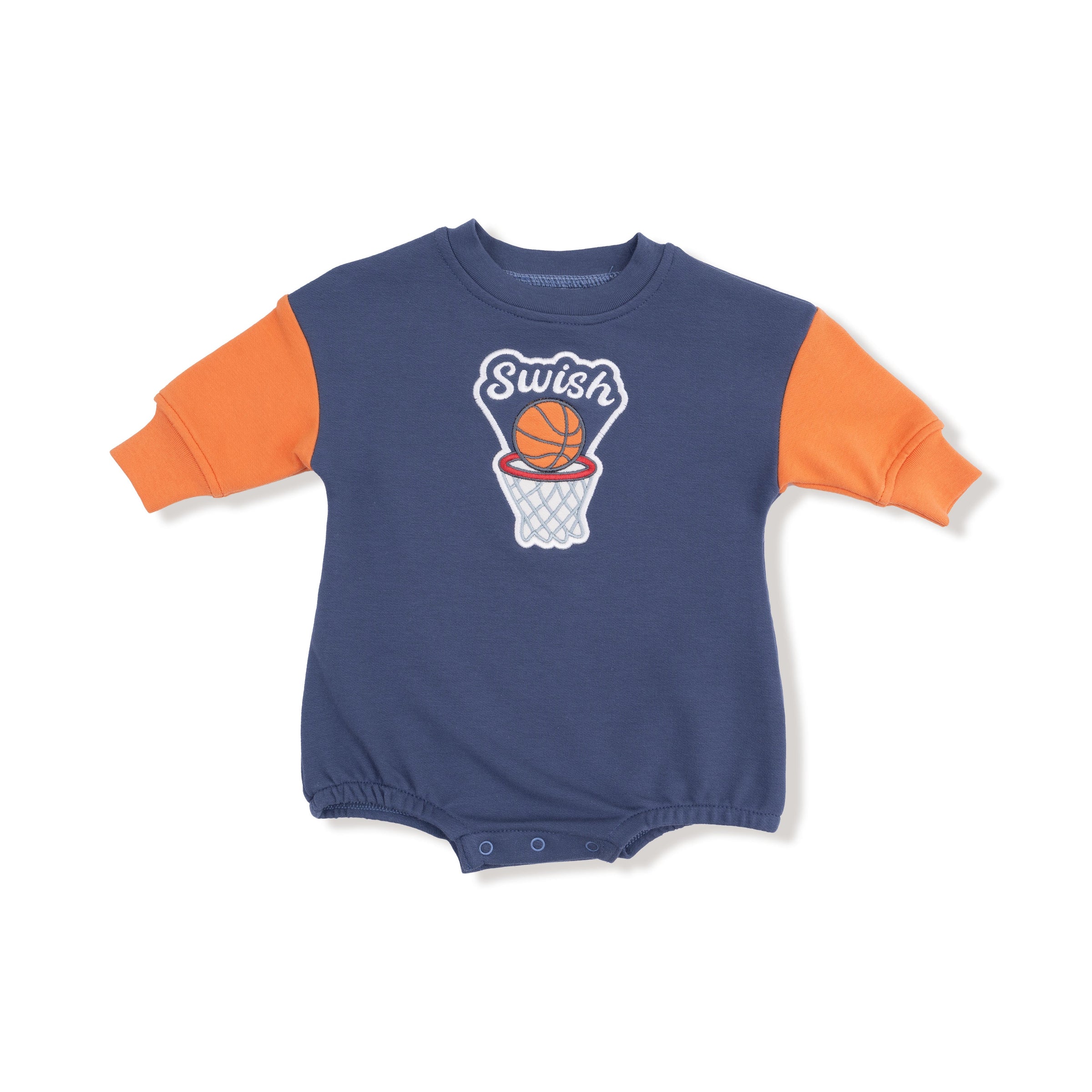 Varsity - Orange - Sweatshirt Bubble with Basketball Patch