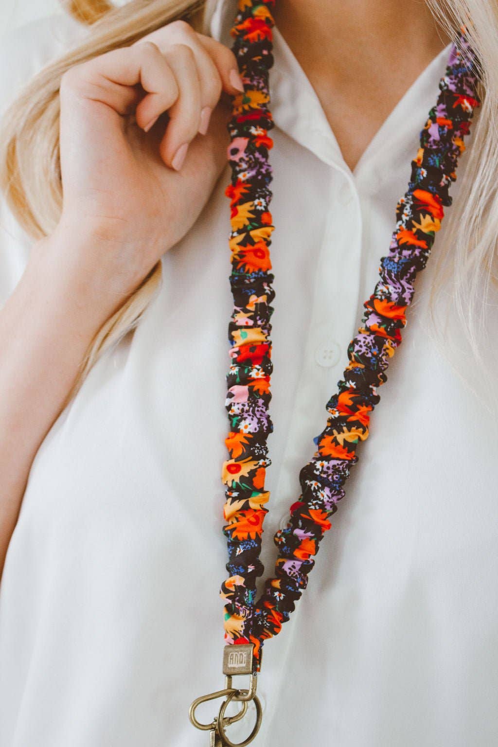 Groovy Bright Floral Lanyard