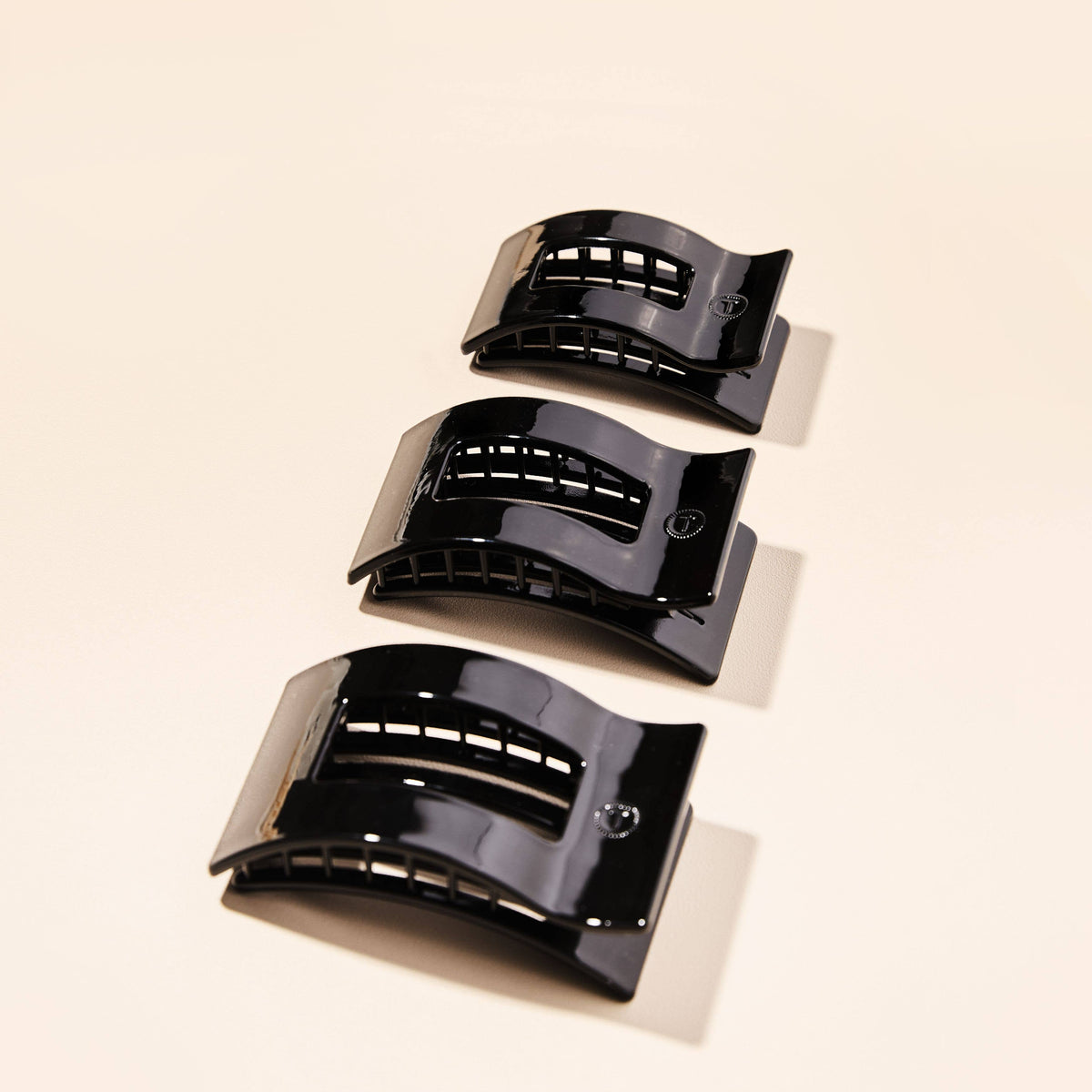 Jet Black | Medium | Flat Rectangle Hair Clip