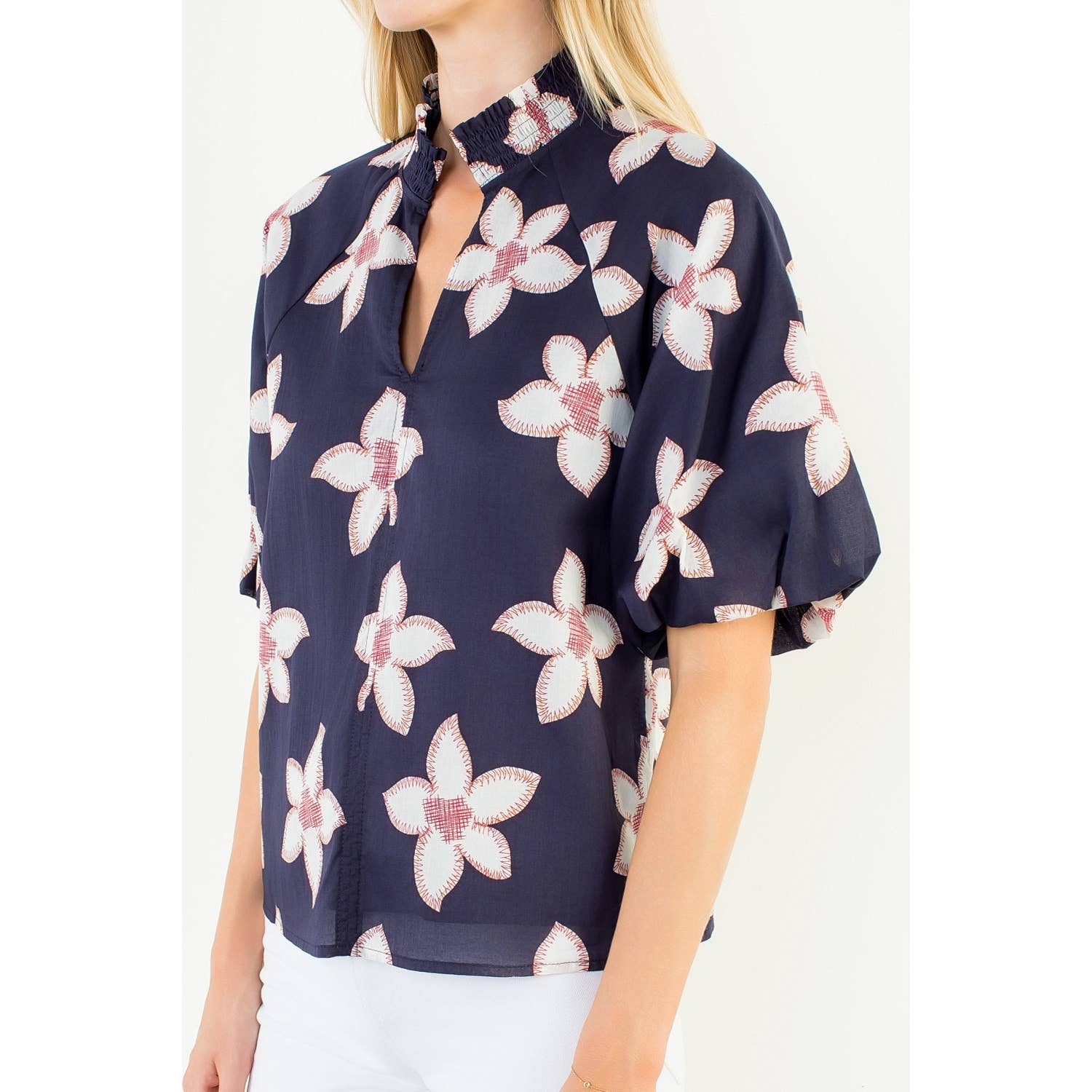 Melody - Flower Puff Sleeve Top
