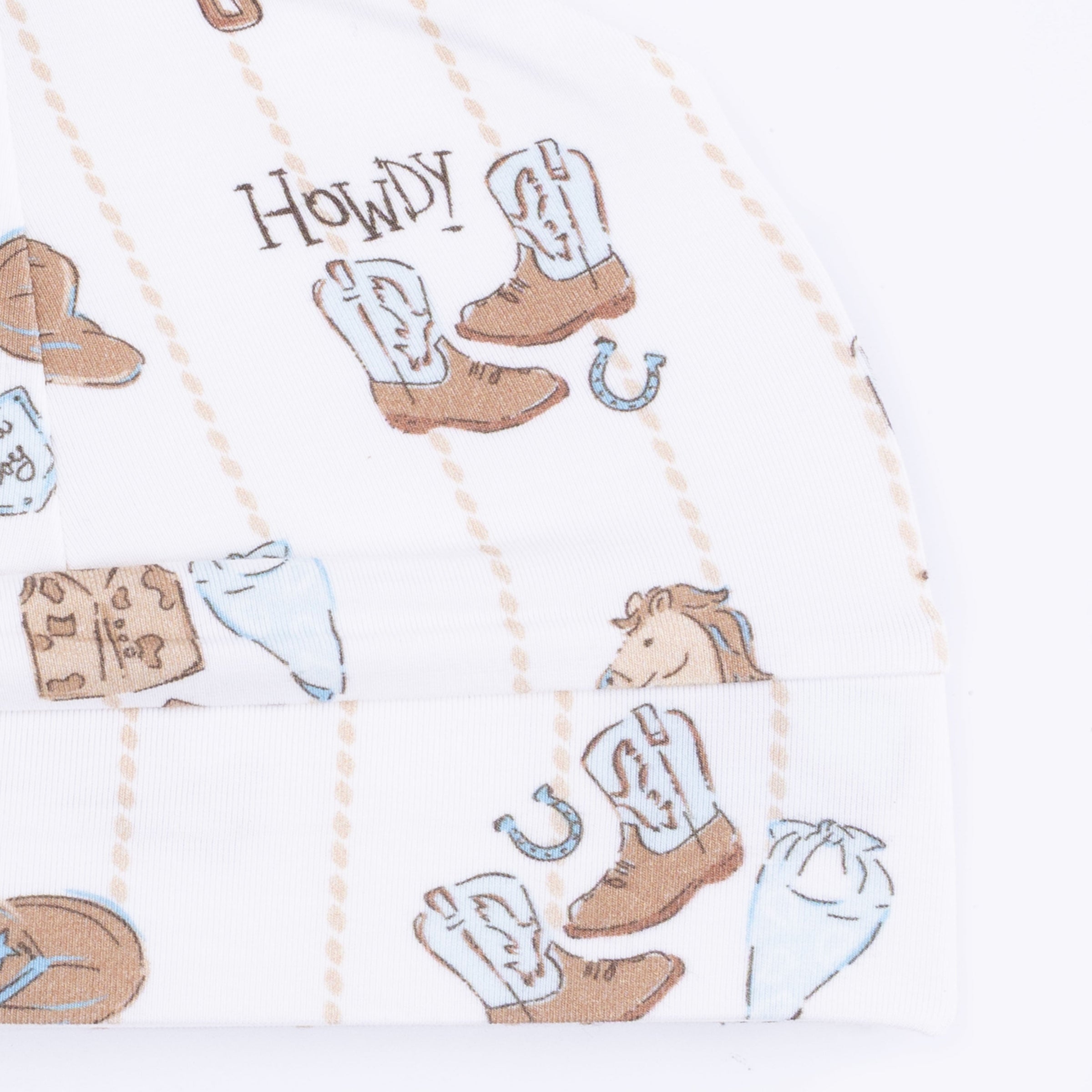 Cowboy Nursery - Lap Shoulder Gown & Beanie Hat