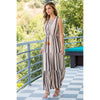 Lonnie-Stripe Tassel Tie Maxi Dress