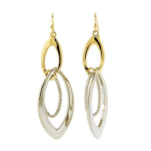 Oval Link Gold and Silver Earrings