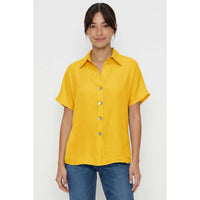 Minimalist Drop Shoulder Button Up Blouse