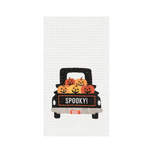 Halloween Spooky Pumpkin Truck Kitchen Towel