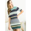 Samantha-Stripe Short Sleeve Mini Dress