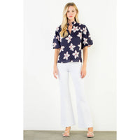 Melody - Flower Puff Sleeve Top