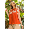 Cora-Babydoll Embroidered Top