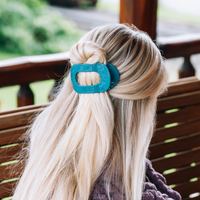 Teal With It | Medium | Flat Round Hair Clip