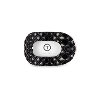 Flat Round Hair Clip | Small | Jet Black Quilted