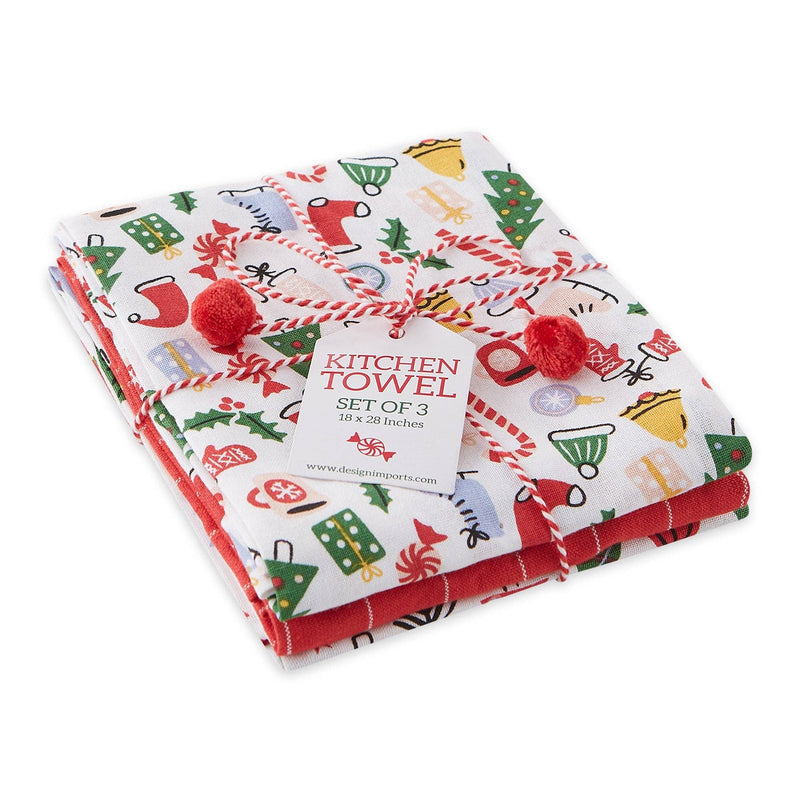 Holiday Vibes Set Of 3 Tea Towels