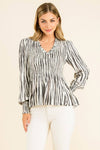 Smocked Zebra Print Top