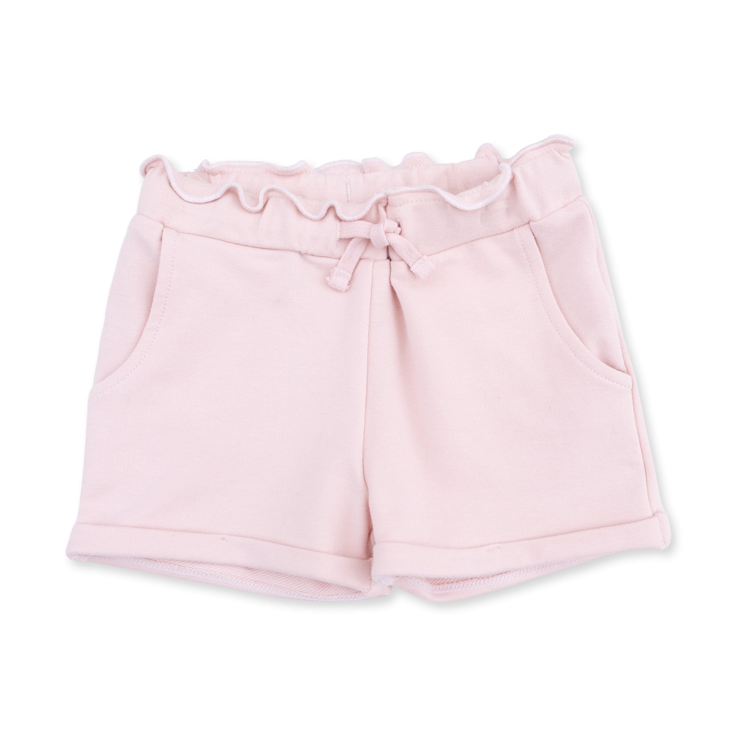 Solid Veiled Pink - Paperbag Shorts