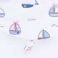 Bubbly Sailboats Pink - Wide Brim Sun Hat