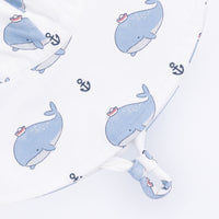 Bubbly Sailor Whales Blue - Wide Brim Sun Hat