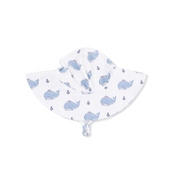 Bubbly Sailor Whales Blue - Wide Brim Sun Hat