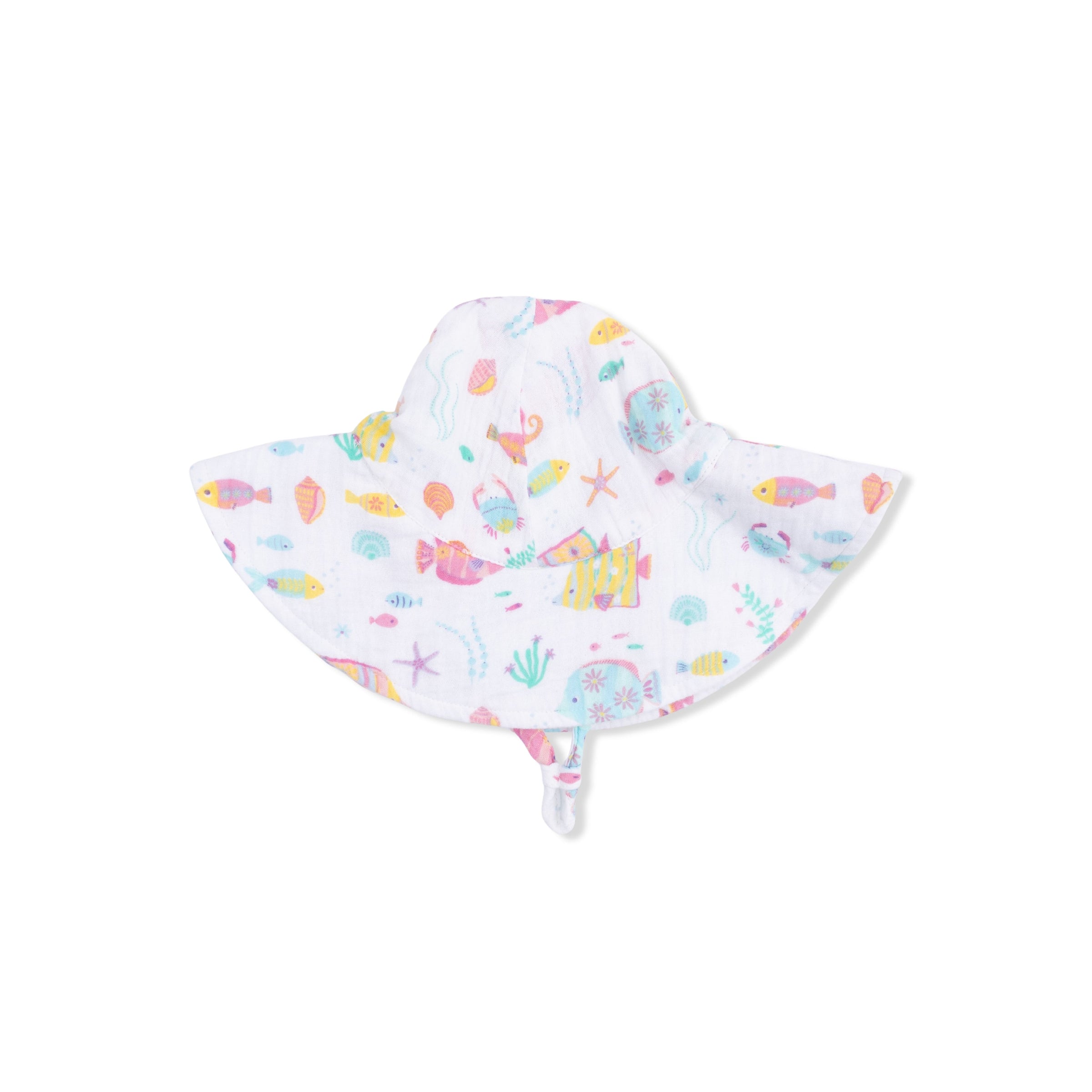 Sunny Coral Reef Fish - Wide Brim Sun Hat