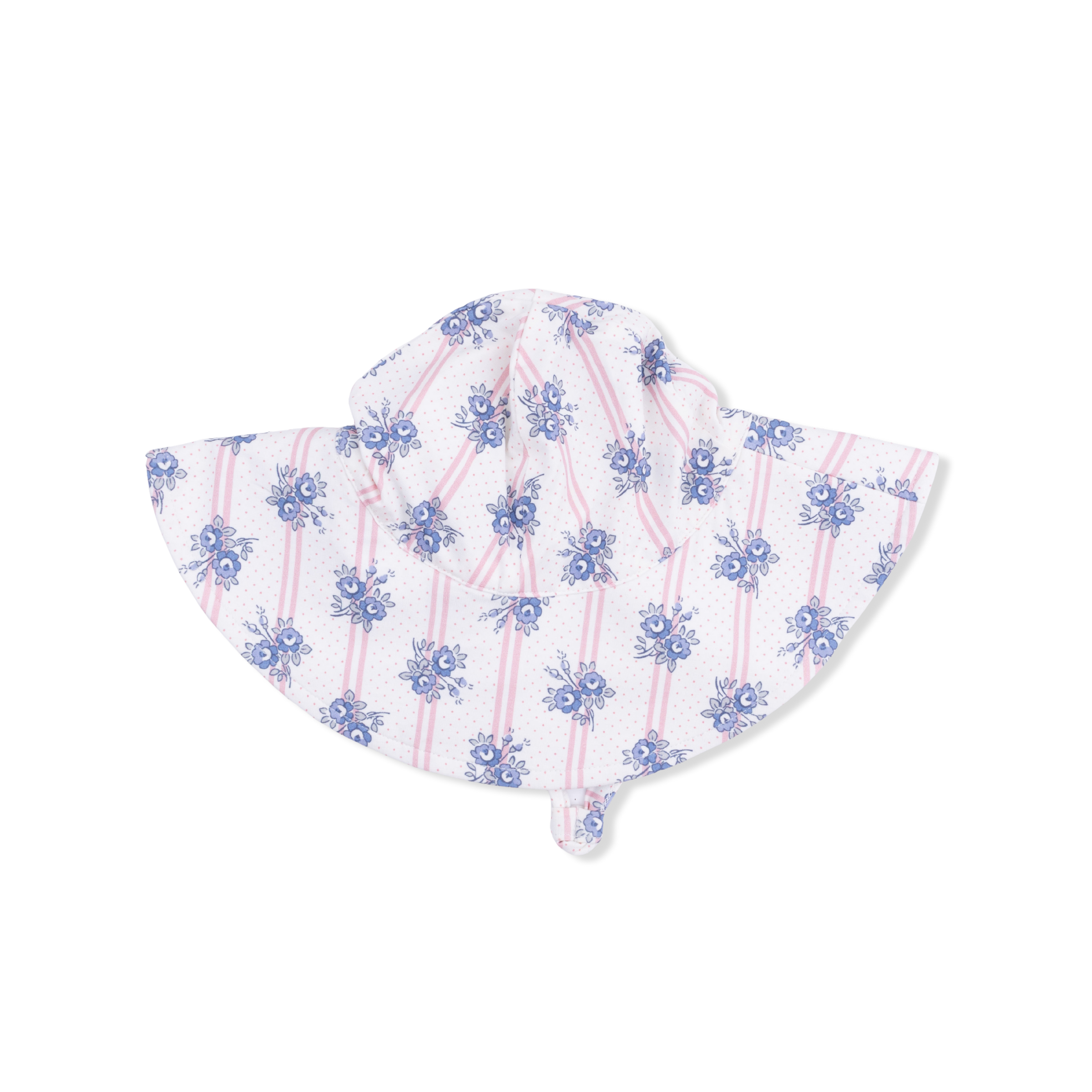 Stripe Dot Roses - Wide Brim Sun Hat