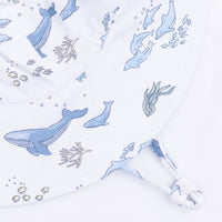 Watercolor Blue Whales - Wide Brim Sun Hat
