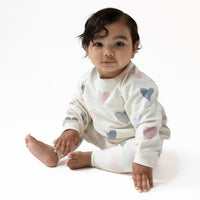 Hearts - Puffy Long Sleeve Oversized Sweatshirt + Legging