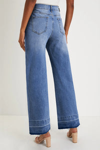 Jamie - Raw Hem Unique Cuffs Straight High Rise Loose Jeans