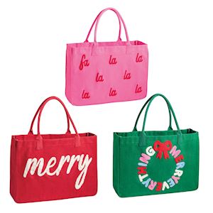 Holiday Green Bouclé Tote