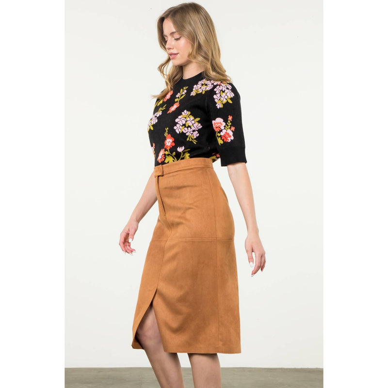 Long Suede Skirt