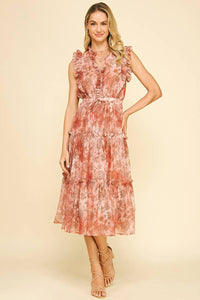 Janette- Floral Tiered Midi Dress