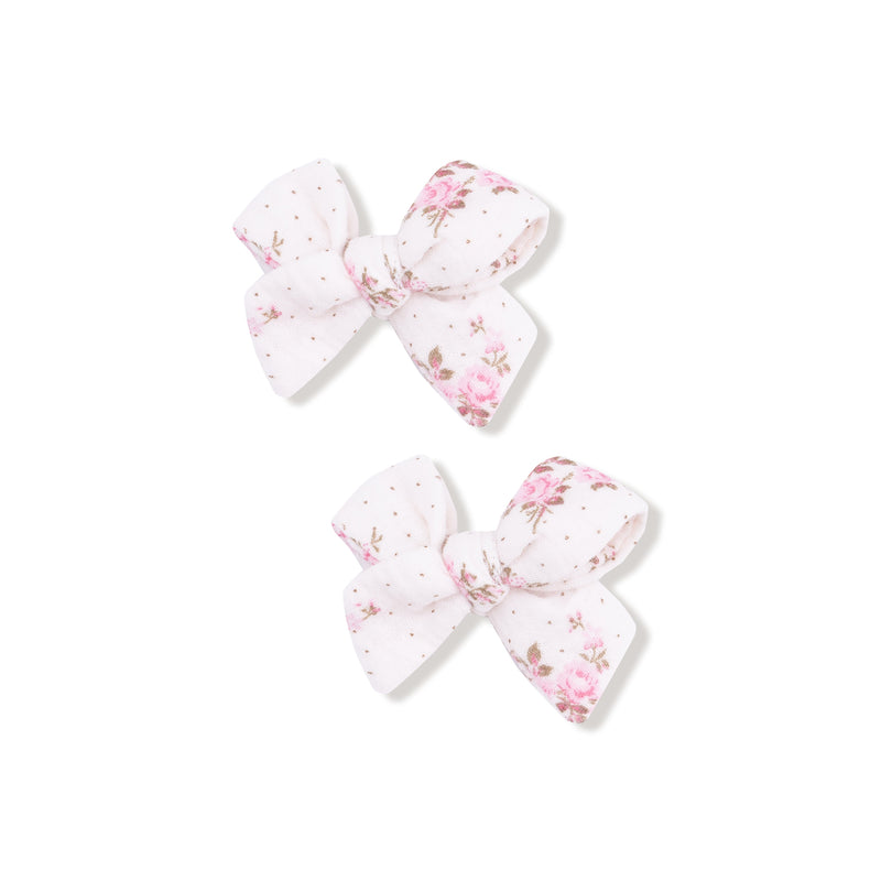 Belle Rosette Dot - Bow Clips