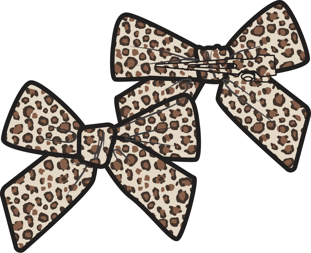 Leopard Rib - 2 Pack Bow Clips
