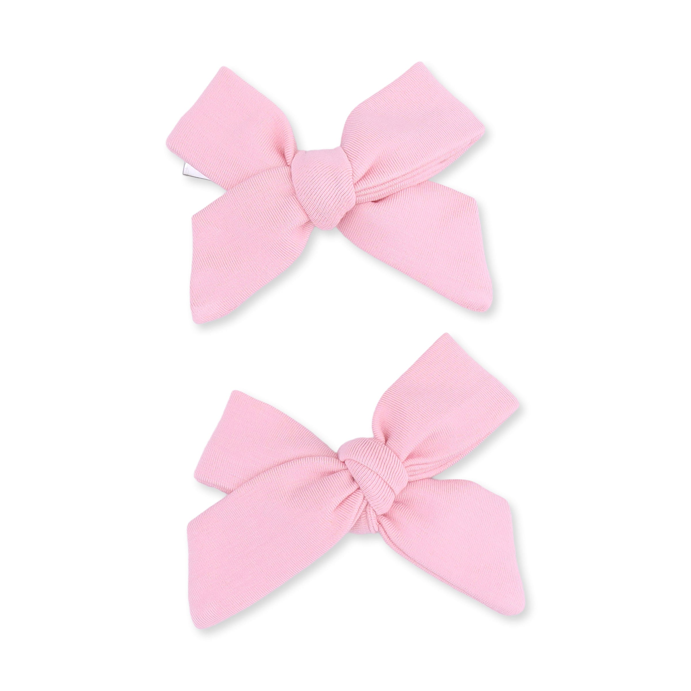 Solid Candy Pink - 2 Pack Bow Clips