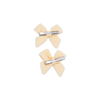 Solid Muslin Italian Straw - 2 Pack Bow Clips