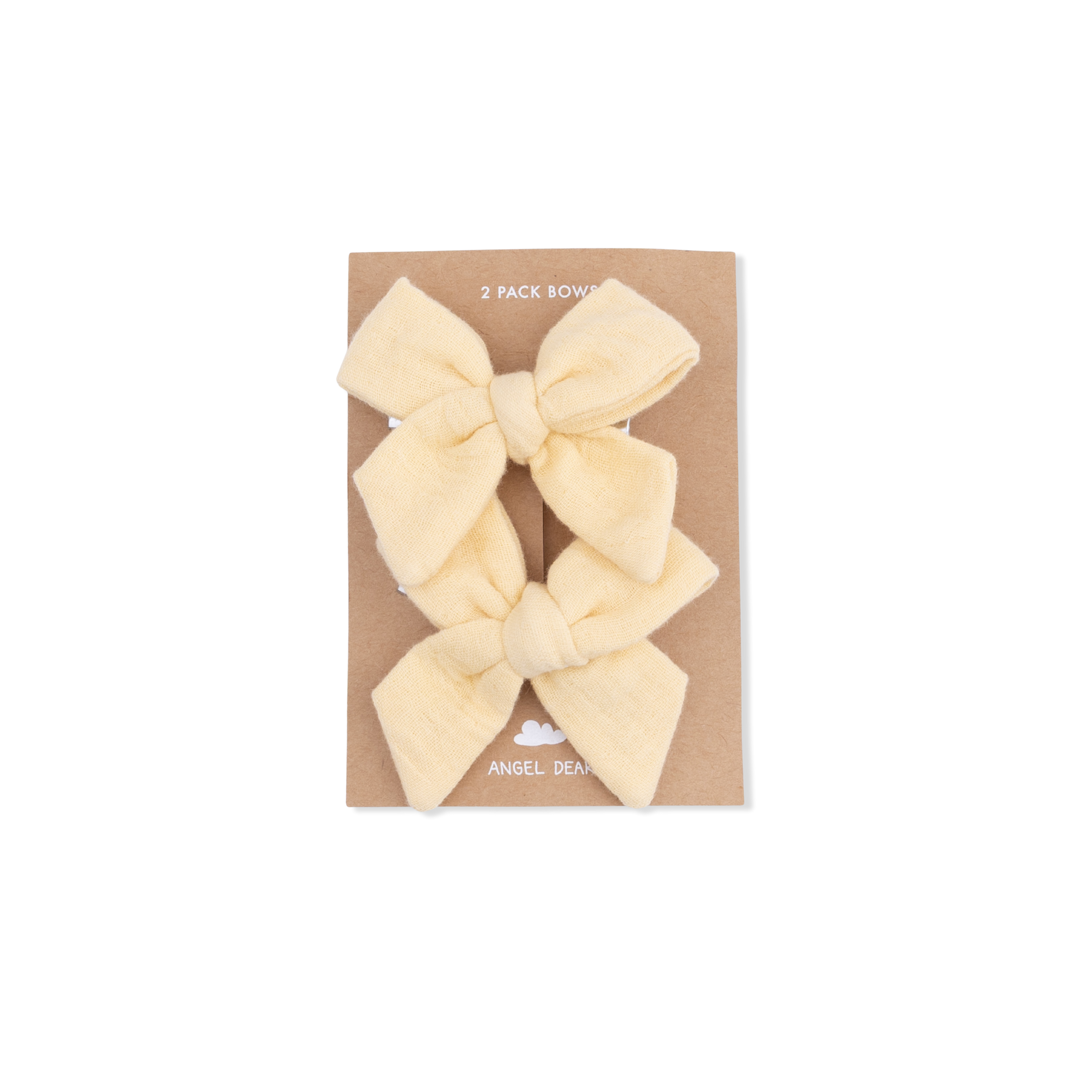 Solid Muslin Italian Straw - 2 Pack Bow Clips