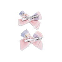 Dusty Plaid - 2 Pack Bow Clips