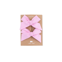 Solid Pink Frosting - 2 Pack Bow Clips