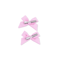 Solid Pink Frosting - 2 Pack Bow Clips