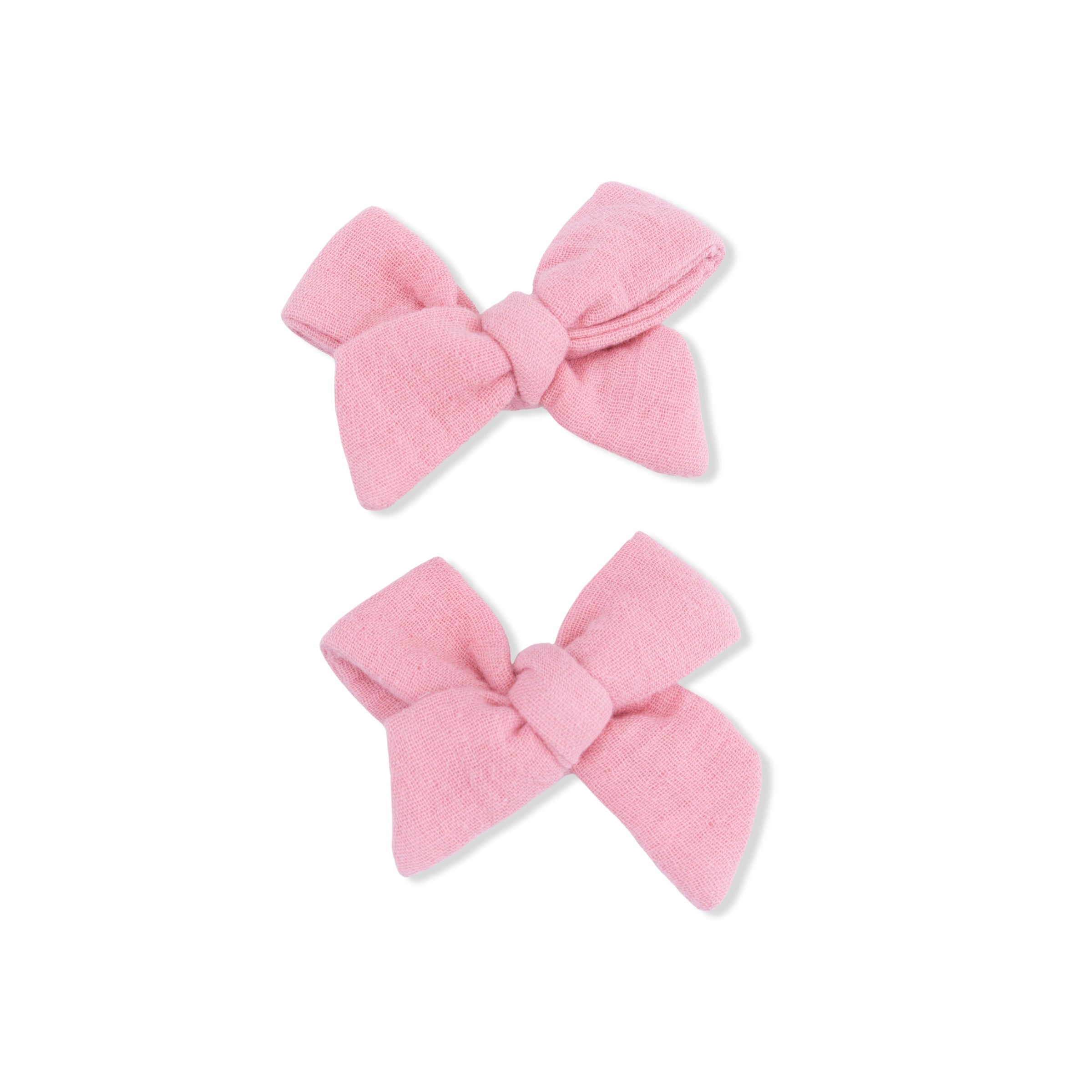 Solid Muslin Poignant Pink - Tutu Bubble & 2 Pack Bow Clips Set