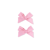 Solid Rose Elegance - 2 Pack Bow Clips