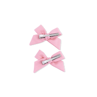 Solid Rose Elegance - 2 Pack Bow Clips
