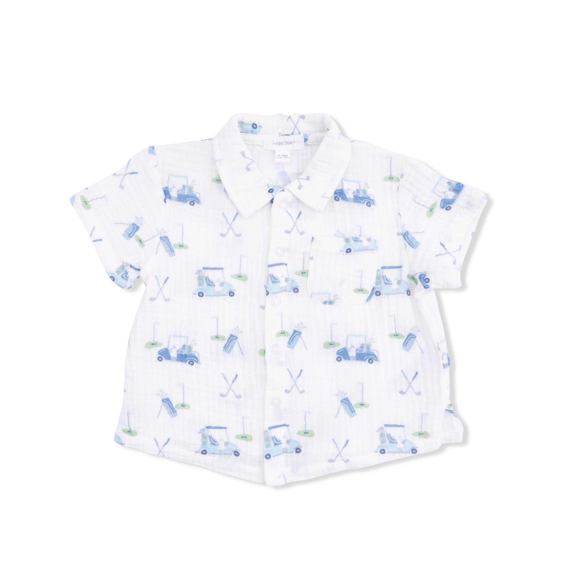 Baby Golf Carts Blue - Polo Button Up with Casual Short