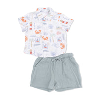 Club Mediterranean - Polo Button Up with Casual Short