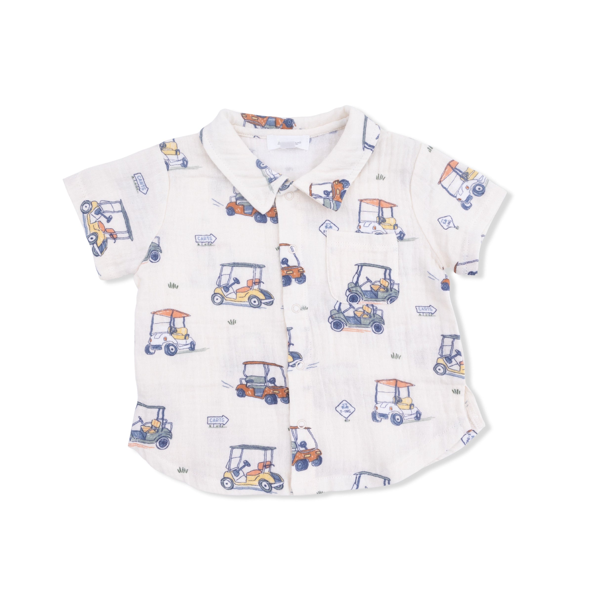 Zooming Golf Carts - Polo Button Up with Casual Short