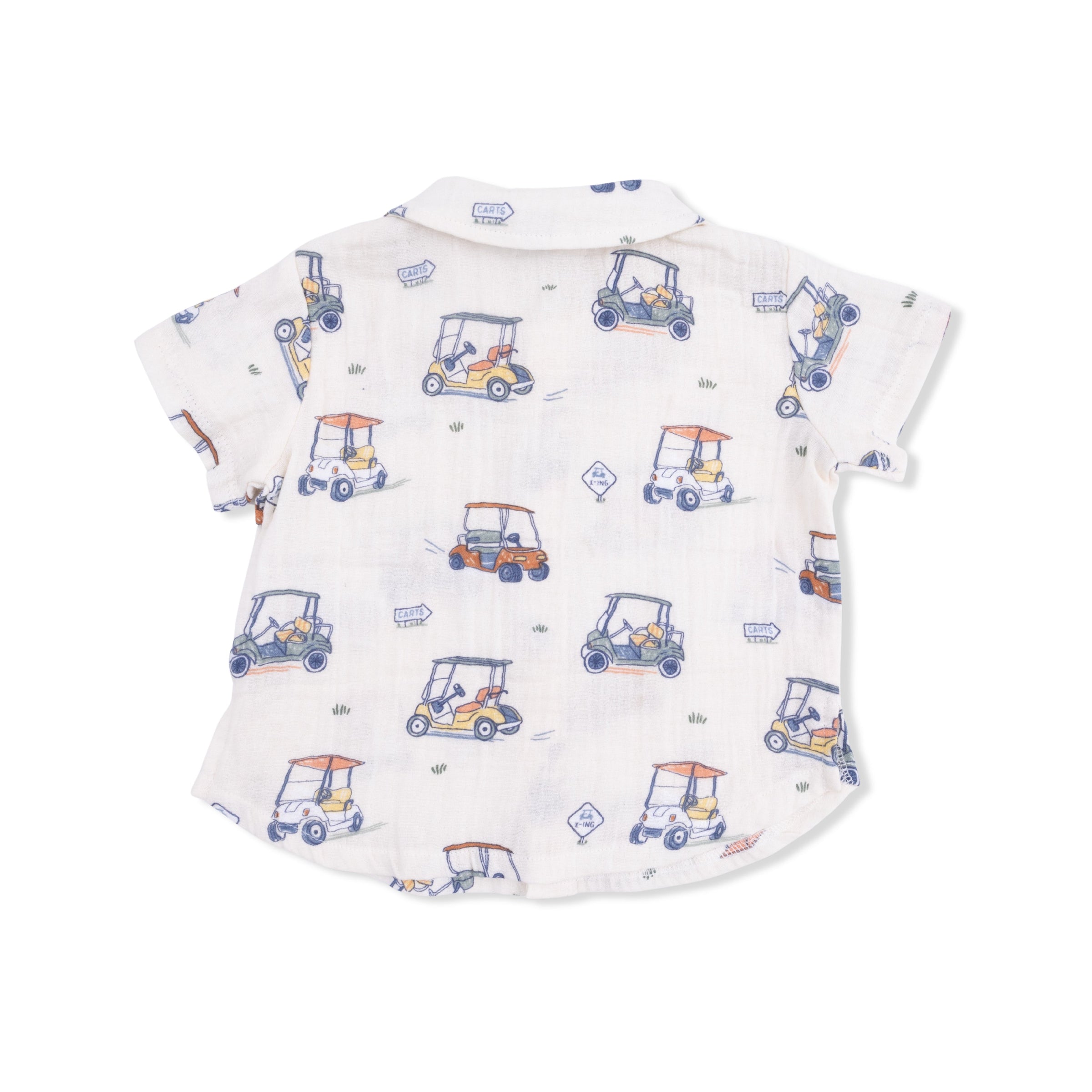 Zooming Golf Carts - Polo Button Up with Casual Short