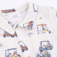 Zooming Golf Carts - Polo Button Up with Casual Short