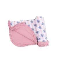 Stripe Dot Roses - Ruffle Blanket