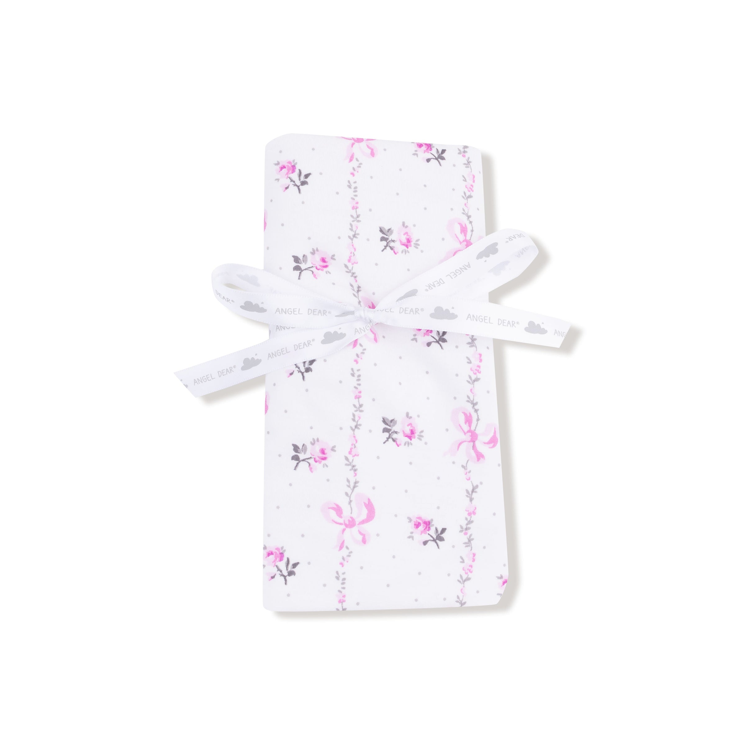 Dainty Buds and Bows Stripe - Ruffle Burp Cloth