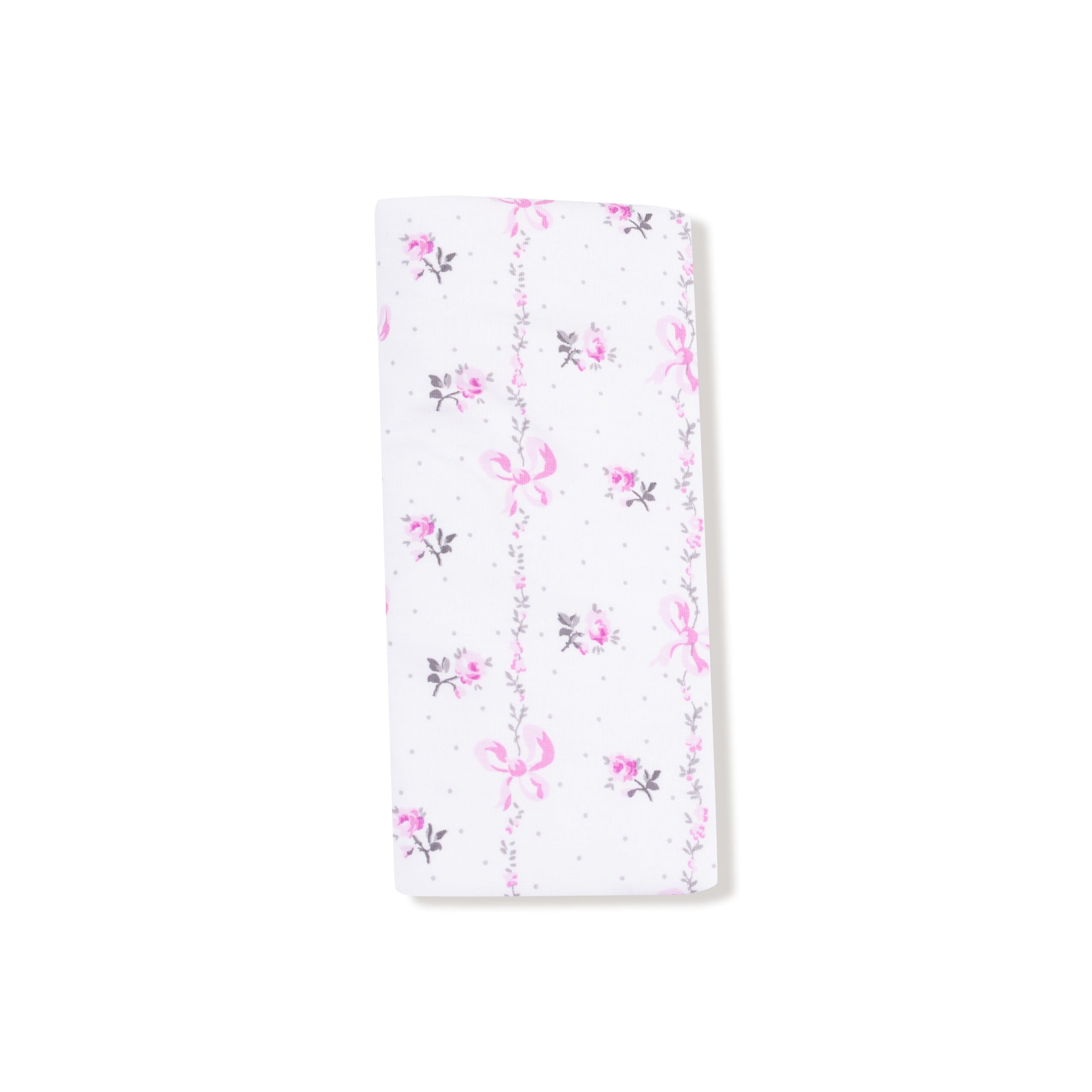 Dainty Buds and Bows Stripe - Ruffle Burp Cloth