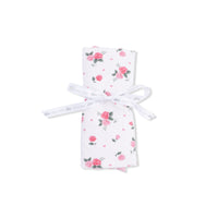 Pink Rosettes - Ruffle Burp Cloth