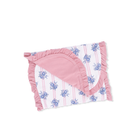 Stripe Dot Roses - Ruffle Burp Cloth