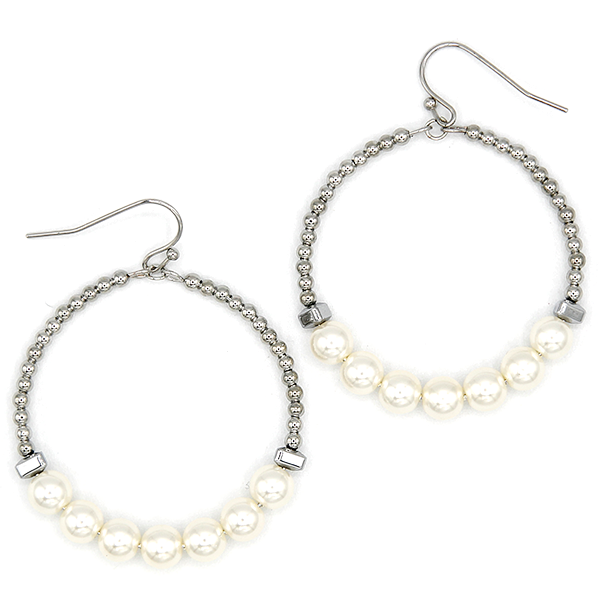 Beaded Pearl Accent Earrings